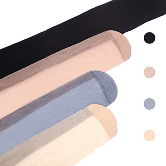 SILK Thigh High Stockings Women Lace Silicone Socks Satin Bow Top Sexy NWT - Picture 4 of 7